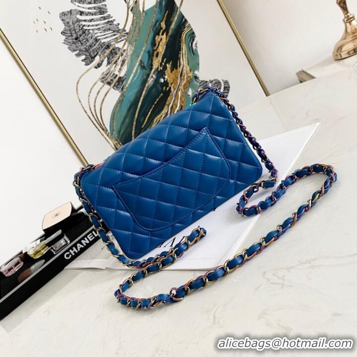 Fashion Discount Chanel Flap Lambskin Shoulder Bag 1116 Electro optic blue