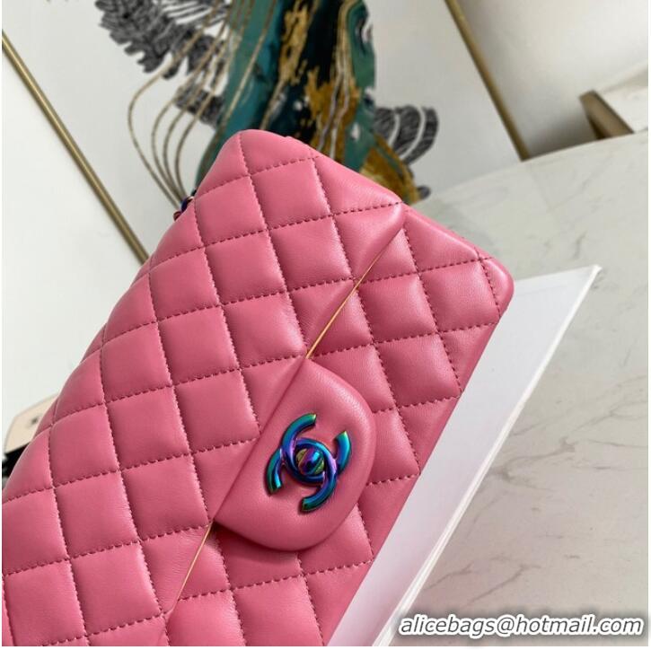 Famous Brand Chanel Flap Lambskin Shoulder Bag 1116 rose