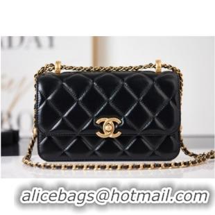 Buy Cheapest Chanel Flap Lambskin mini Shoulder Bag AS2615 black