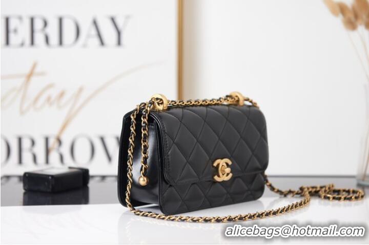 Buy Cheapest Chanel Flap Lambskin mini Shoulder Bag AS2615 black