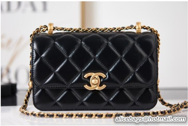 Buy Cheapest Chanel Flap Lambskin mini Shoulder Bag AS2615 black