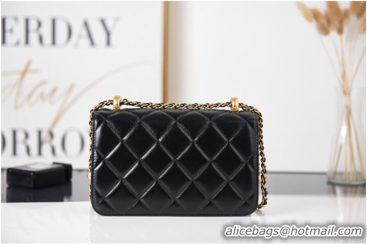 Buy Cheapest Chanel Flap Lambskin mini Shoulder Bag AS2615 black