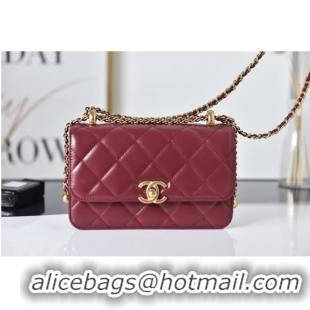 Market Sells Chanel Flap Lambskin mini Shoulder Bag AS2615 red