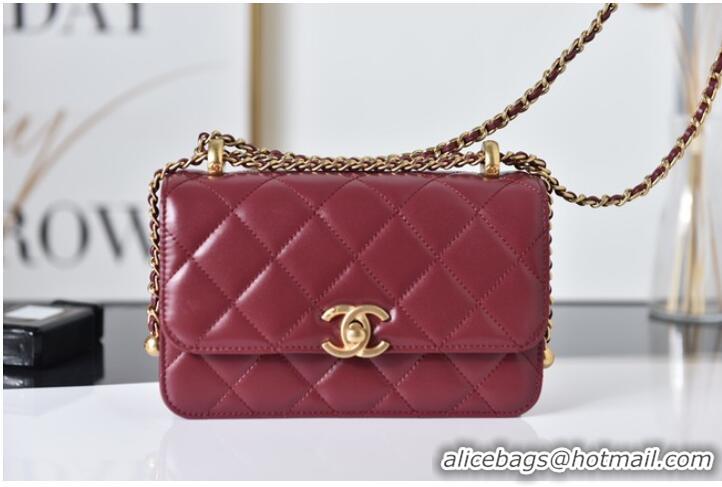 Market Sells Chanel Flap Lambskin mini Shoulder Bag AS2615 red