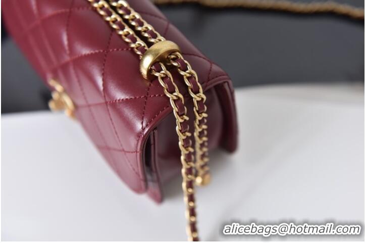 Market Sells Chanel Flap Lambskin mini Shoulder Bag AS2615 red