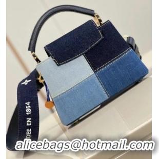 Low Cost Louis Vuitton denim CAPUCINES MINI M59430 blue