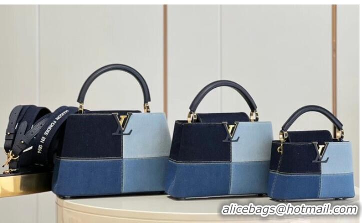 Low Cost Louis Vuitton denim CAPUCINES MINI M59430 blue