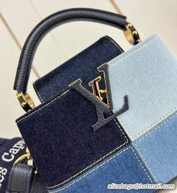 Low Cost Louis Vuitton denim CAPUCINES MINI M59430 blue