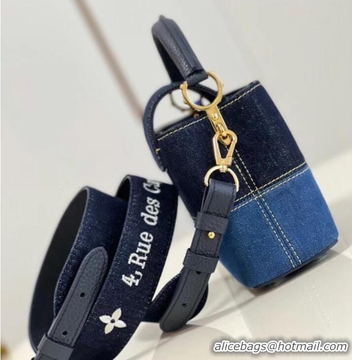 Low Cost Louis Vuitton denim CAPUCINES MINI M59430 blue