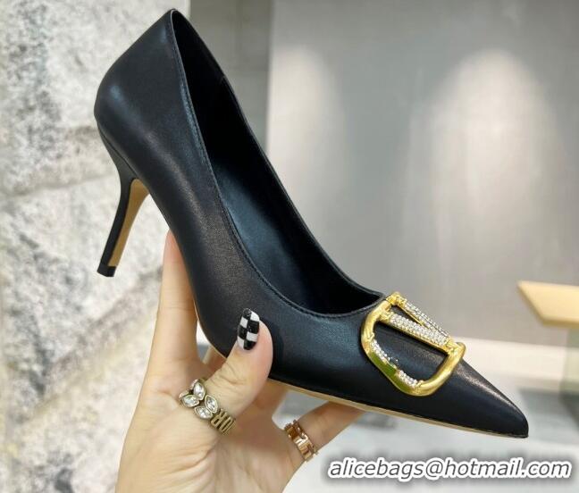 Best Price Valentino VLOGO SIGNATURE Calfskin Pump with 8cm Heel Black 0106063