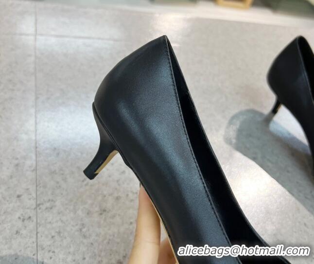 Good Product Valentino VLOGO SIGNATURE Calfskin Pump with 4cm Heel Black 0106064