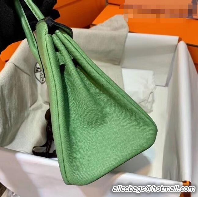 Super Quality Hermes Birkin 25cm Bag in Origianl Epsom Leather H025 Green/Gold