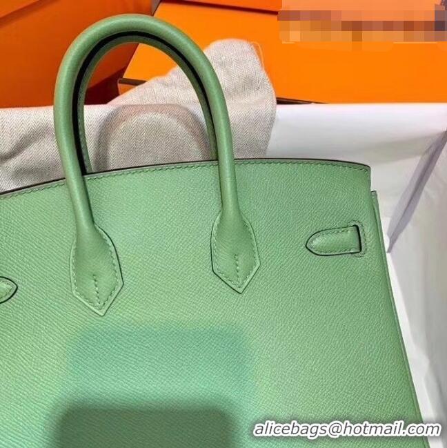 Super Quality Hermes Birkin 25cm Bag in Origianl Epsom Leather H025 Green/Gold