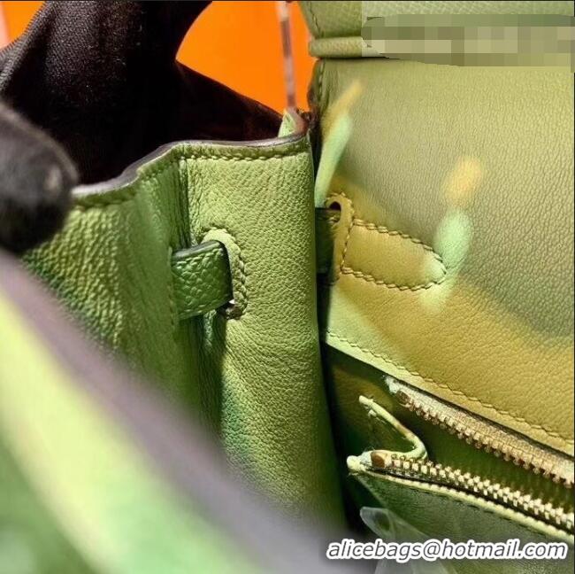 Super Quality Hermes Birkin 25cm Bag in Origianl Epsom Leather H025 Green/Gold