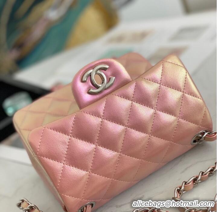 Famous Brand Chanel Flap Mirage Lambskin Shoulder Bag AS1115 pink