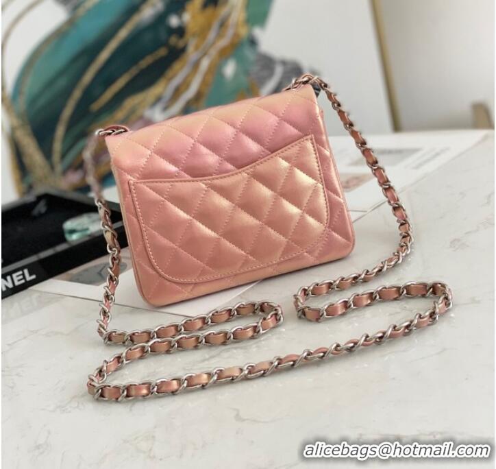 Famous Brand Chanel Flap Mirage Lambskin Shoulder Bag AS1115 pink