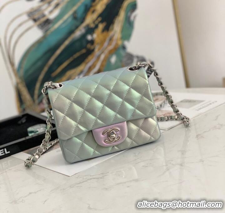 Sumptuous Discount Chanel Flap Mirage Lambskin Shoulder Bag AS1115 sky blue