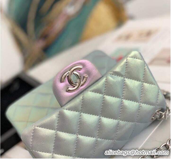 Sumptuous Discount Chanel Flap Mirage Lambskin Shoulder Bag AS1115 sky blue