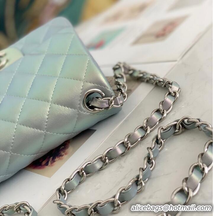 Sumptuous Discount Chanel Flap Mirage Lambskin Shoulder Bag AS1115 sky blue