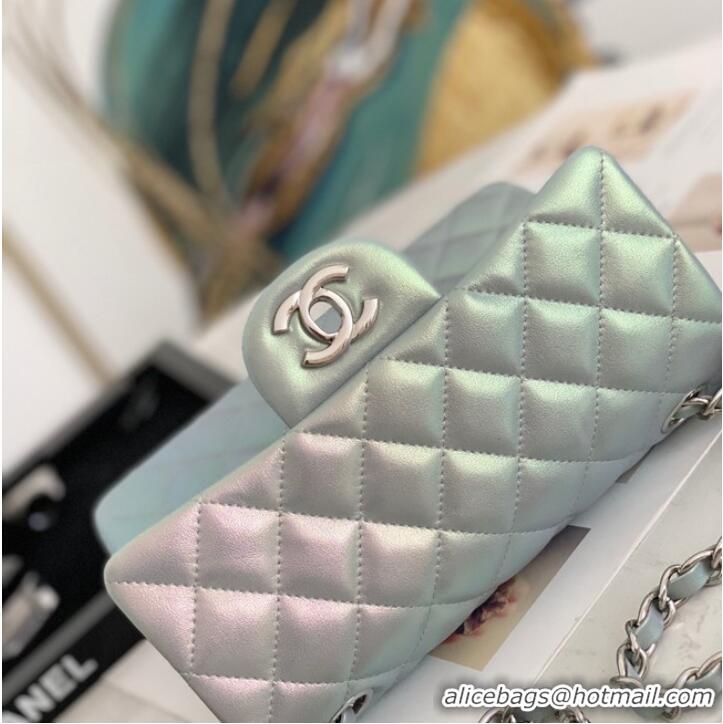 Low Cost Chanel Flap Mirage Lambskin Shoulder Bag AS1116 sky blue