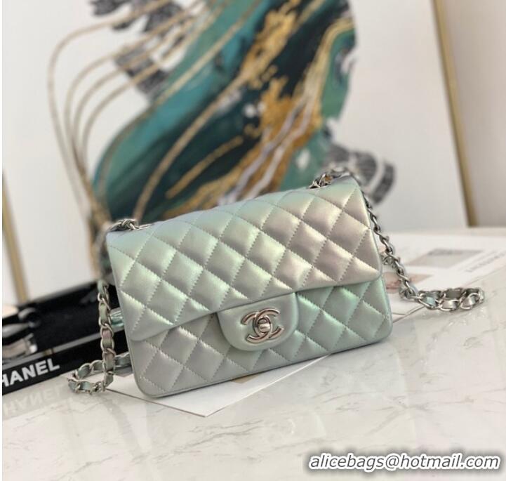 Low Cost Chanel Flap Mirage Lambskin Shoulder Bag AS1116 sky blue