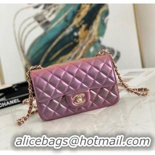 Inexpensive Chanel Flap Mirage Lambskin Shoulder Bag AS1116 purple