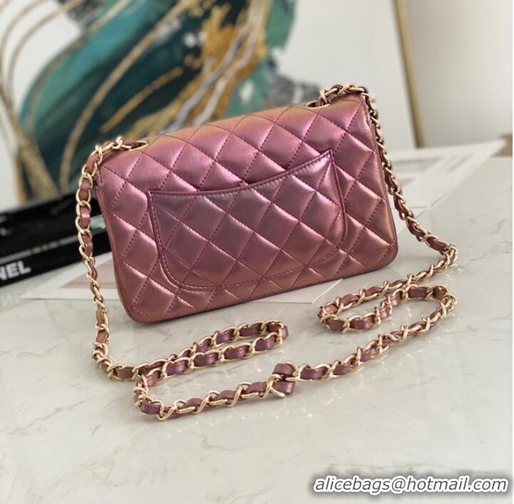 Inexpensive Chanel Flap Mirage Lambskin Shoulder Bag AS1116 purple