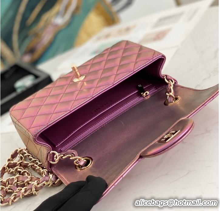 Inexpensive Chanel Flap Mirage Lambskin Shoulder Bag AS1116 purple