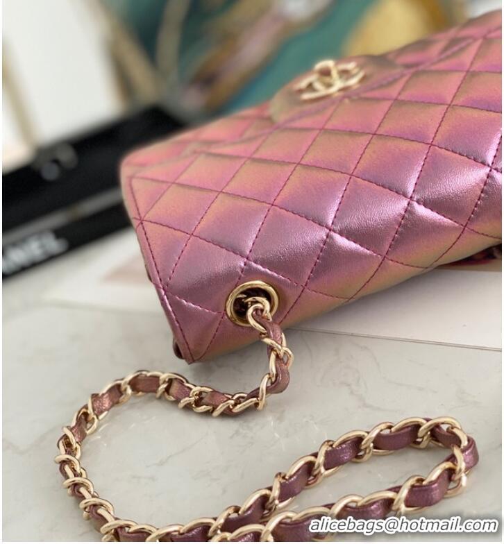 Inexpensive Chanel Flap Mirage Lambskin Shoulder Bag AS1116 purple