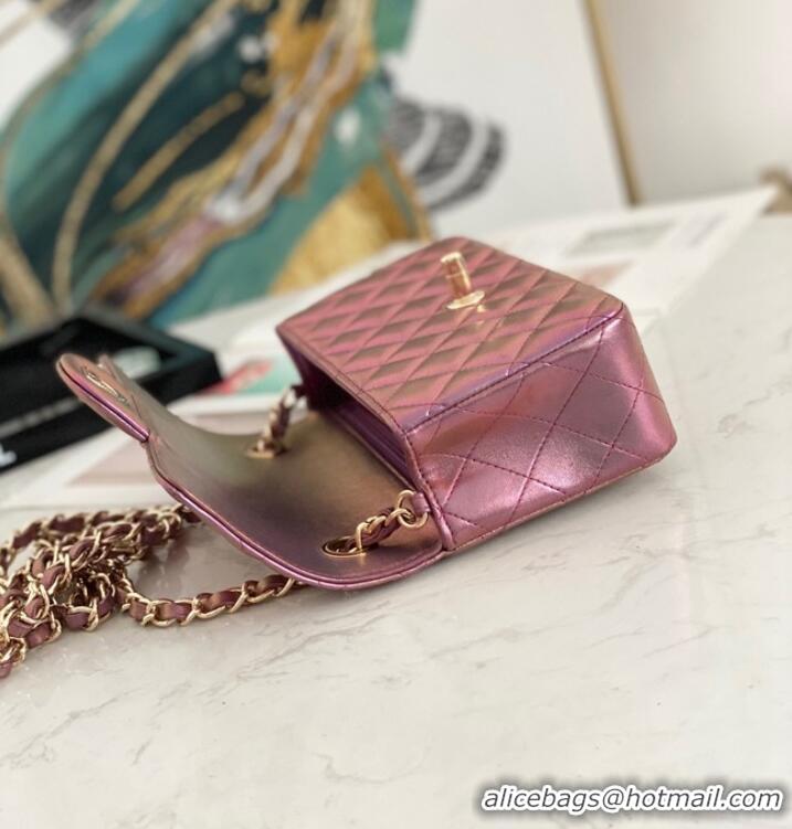 Inexpensive Chanel Flap Mirage Lambskin Shoulder Bag AS1116 purple