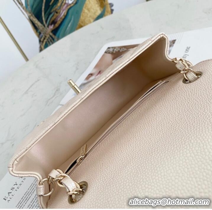 Good Taste Chanel Flap Grained Calfskin Shoulder Bag AS1116 cream