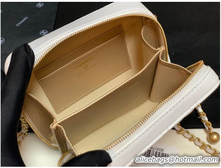 Famous Brand Chanel Lambskin camera bag AS2463 white