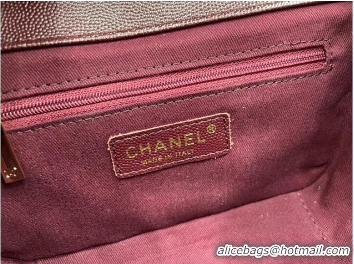 Well Crafted Chanel small flap bag Calfskin & Gold-Tone Metal A93749 Burgundy