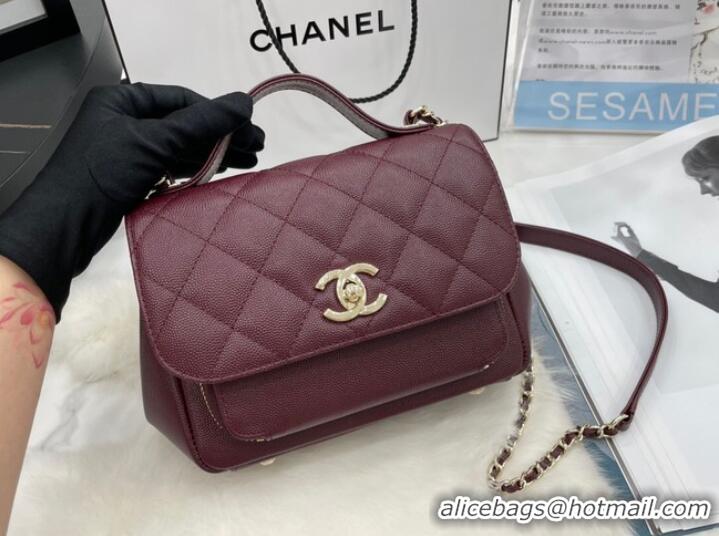 Well Crafted Chanel small flap bag Calfskin & Gold-Tone Metal A93749 Burgundy