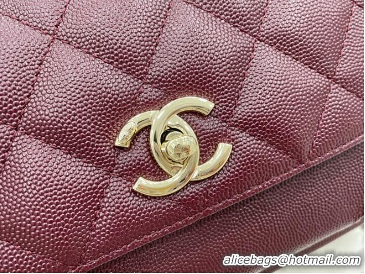 Well Crafted Chanel small flap bag Calfskin & Gold-Tone Metal A93749 Burgundy