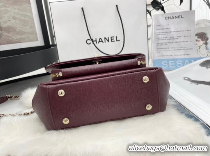 Well Crafted Chanel small flap bag Calfskin & Gold-Tone Metal A93749 Burgundy