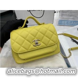 Market Sells Chanel small flap bag Calfskin & Gold-Tone Metal A93749 lemon