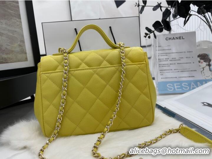 Market Sells Chanel small flap bag Calfskin & Gold-Tone Metal A93749 lemon