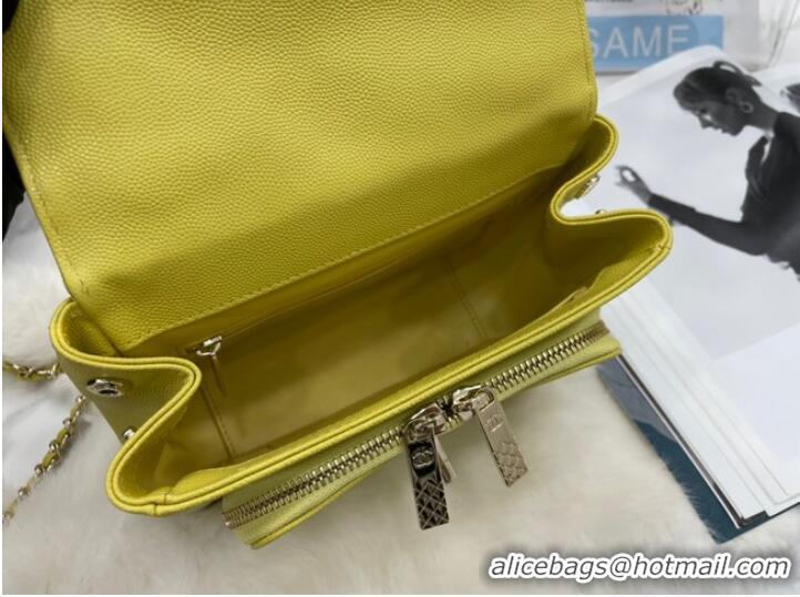 Market Sells Chanel small flap bag Calfskin & Gold-Tone Metal A93749 lemon