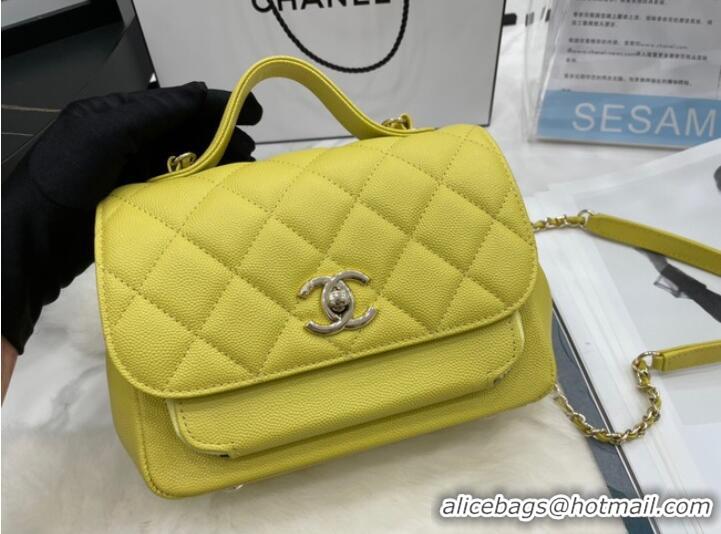 Market Sells Chanel small flap bag Calfskin & Gold-Tone Metal A93749 lemon