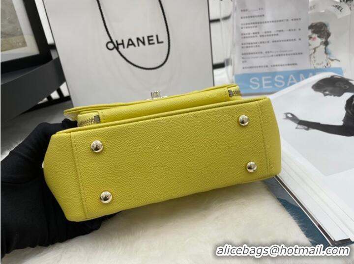 Market Sells Chanel small flap bag Calfskin & Gold-Tone Metal A93749 lemon