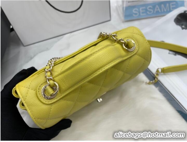 Market Sells Chanel small flap bag Calfskin & Gold-Tone Metal A93749 lemon