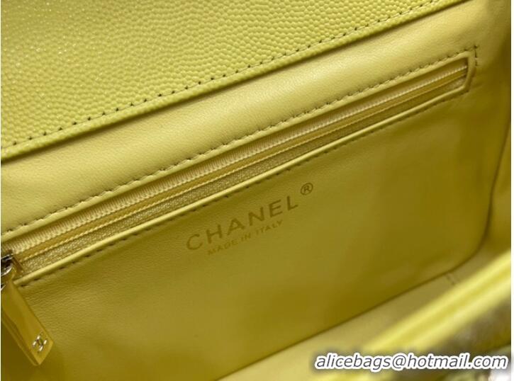 Market Sells Chanel small flap bag Calfskin & Gold-Tone Metal A93749 lemon