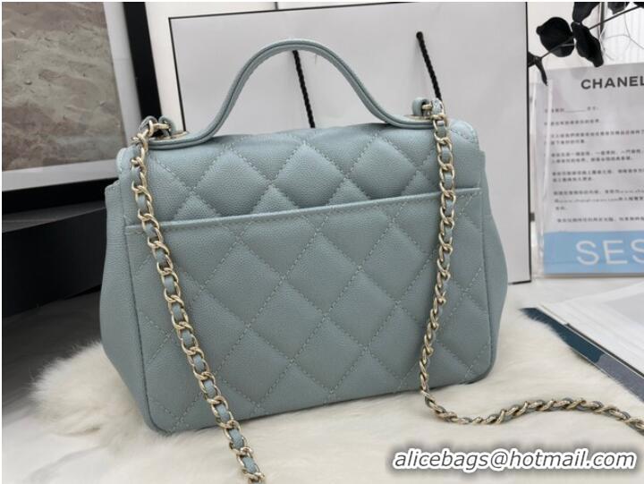 Top Quality Chanel small flap bag Calfskin & Gold-Tone Metal A93749 sky blue