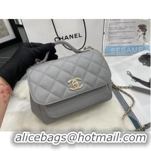 Wholesale Chanel small flap bag Calfskin & Gold-Tone Metal A93749 light gray