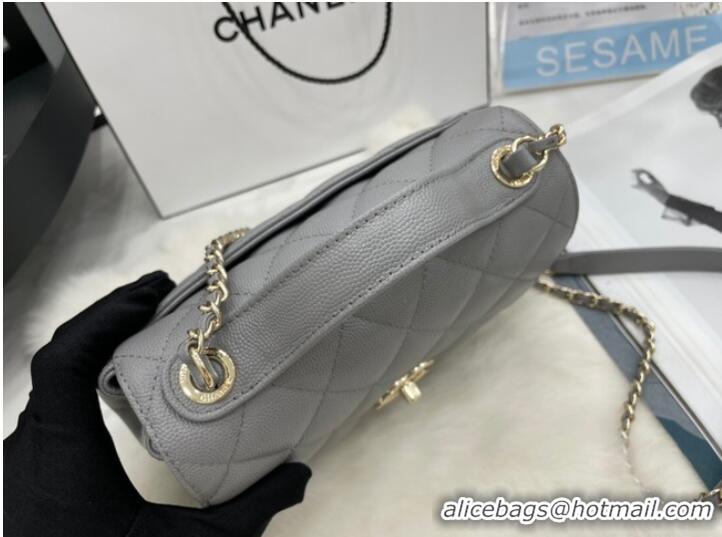 Wholesale Chanel small flap bag Calfskin & Gold-Tone Metal A93749 light gray