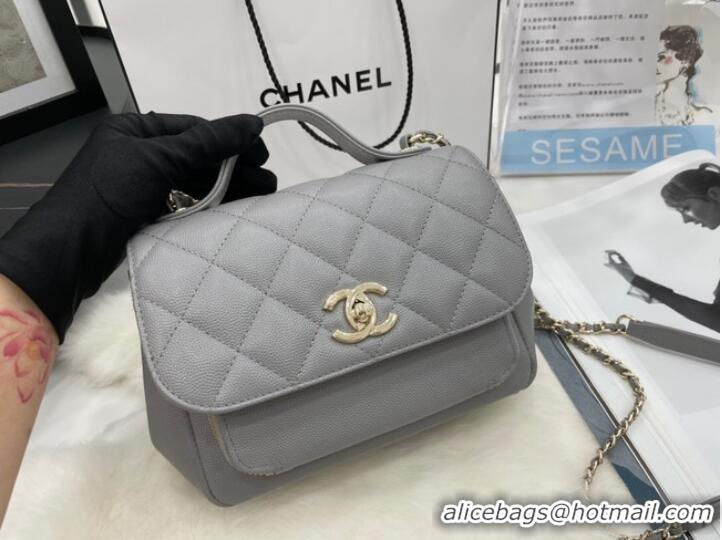 Wholesale Chanel small flap bag Calfskin & Gold-Tone Metal A93749 light gray