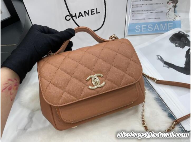 Classic Chanel small flap bag Calfskin & Gold-Tone Metal A93749 brown