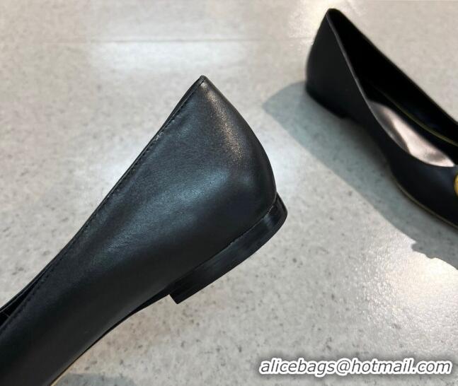 Super Quality Valentino VLOGO SIGNATURE Calfskin Flat Ballerina Black 0106065