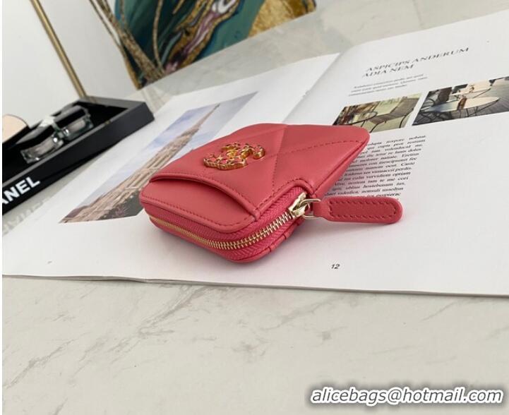 Most Popular Chanel 19 Zip Card bag 82086 Rose